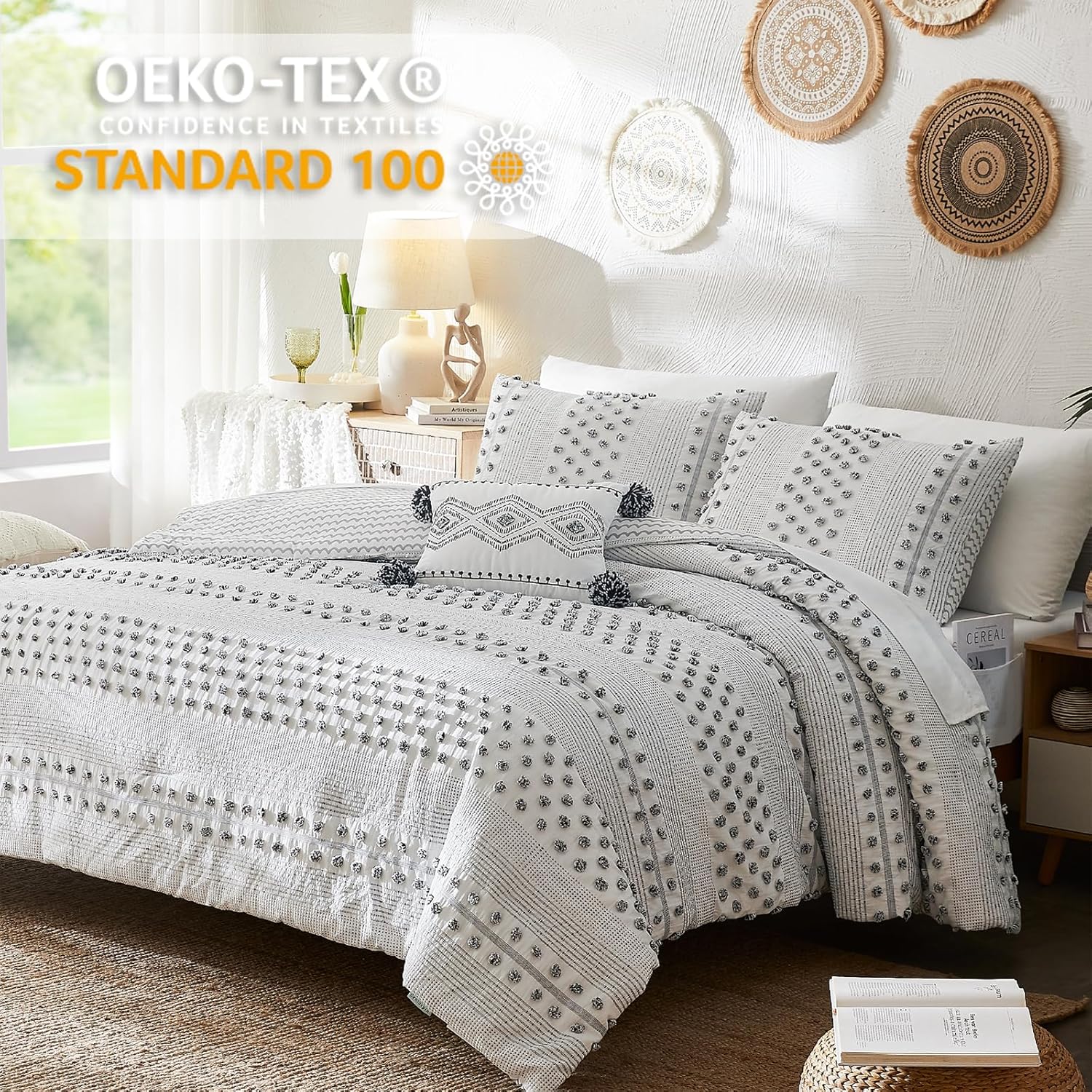 Melex Pom Tufted Comforter Set