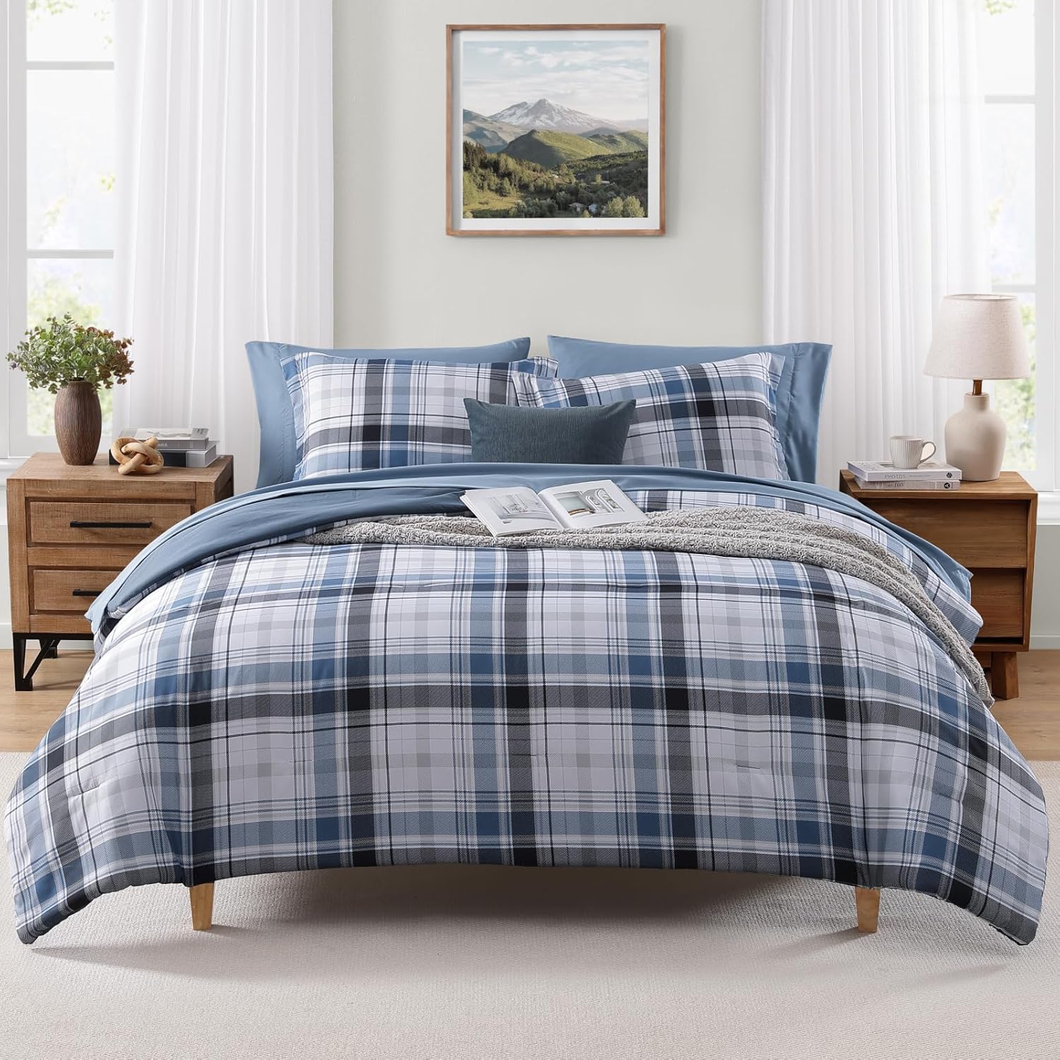 Melex Plaid Comforter Set