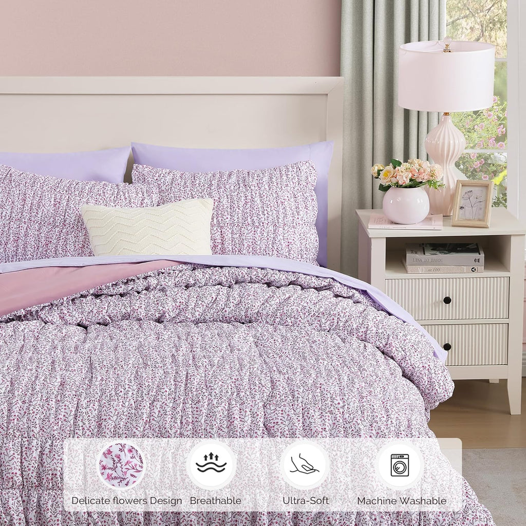 Melex Puff 7-piece Bed in a Bag Comforter Set with Sheets