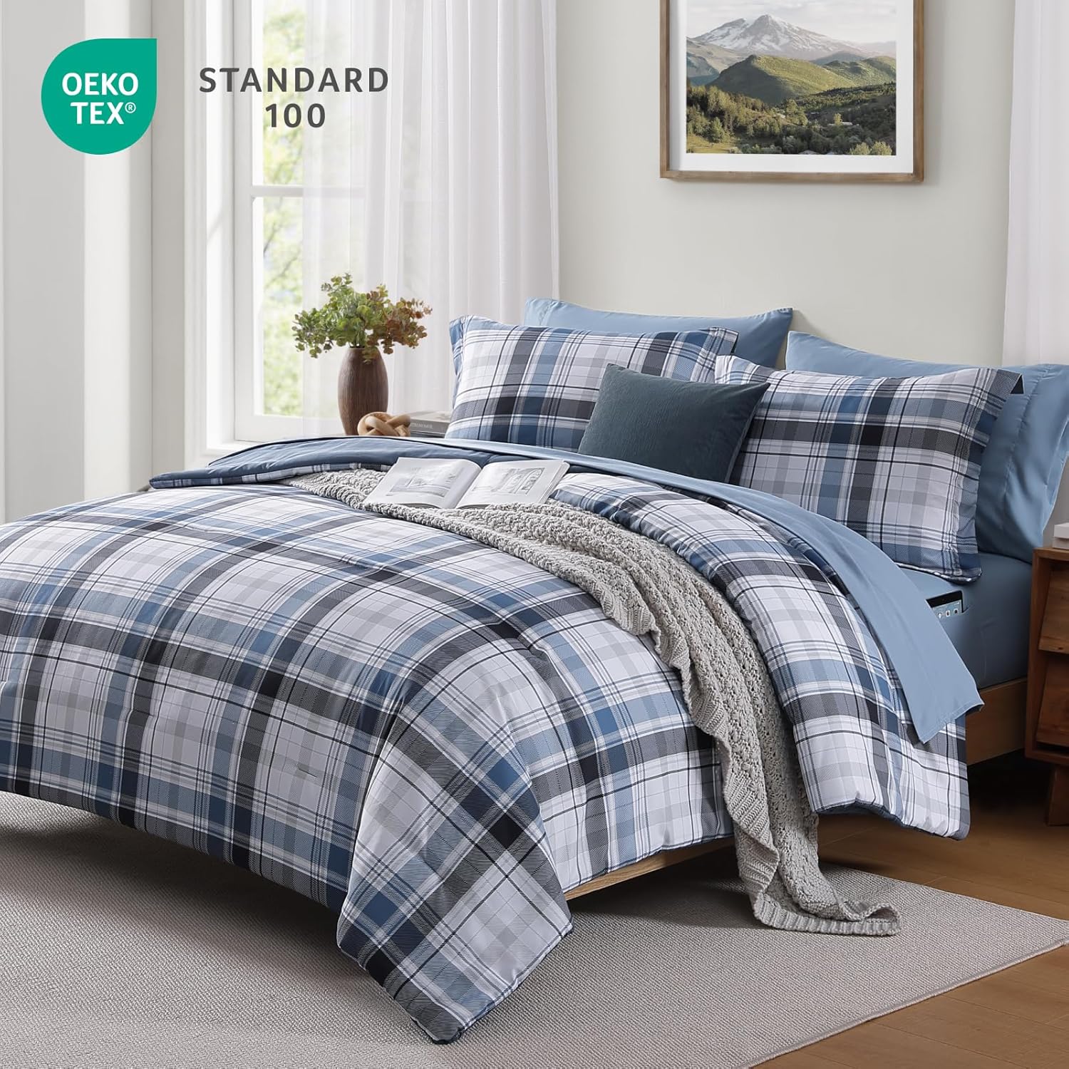 Melex Plaid Comforter Set