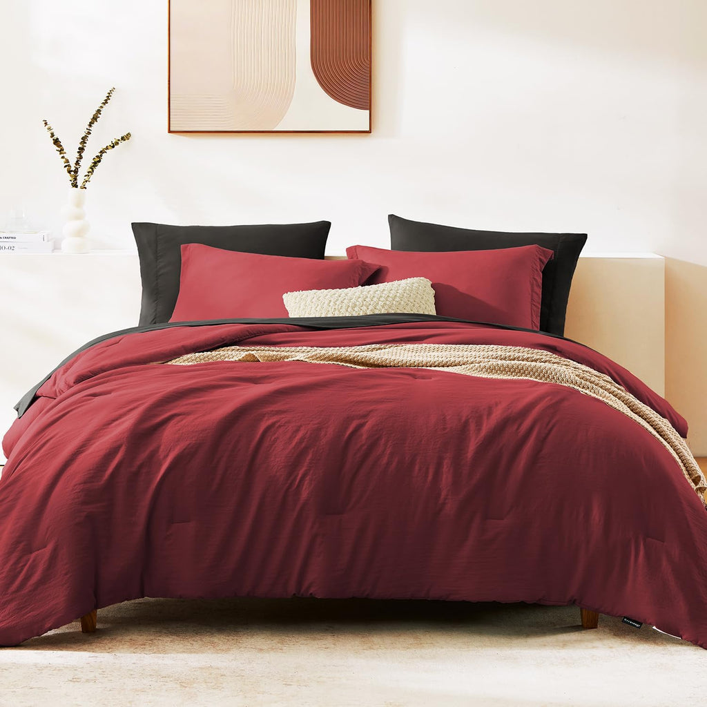 Prewashed fabric 7-piece Bed in a Bag Comforter Set