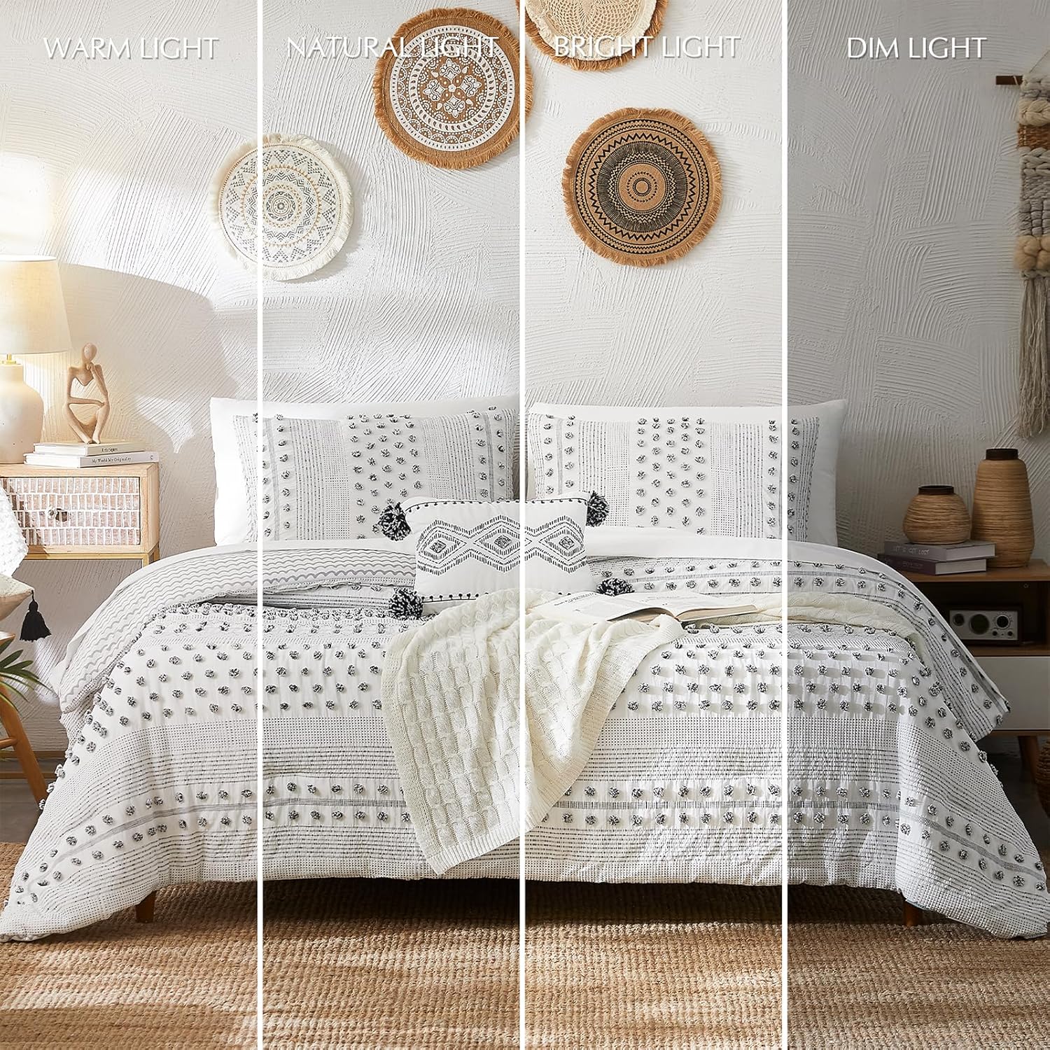 Melex Pom Tufted Comforter Set