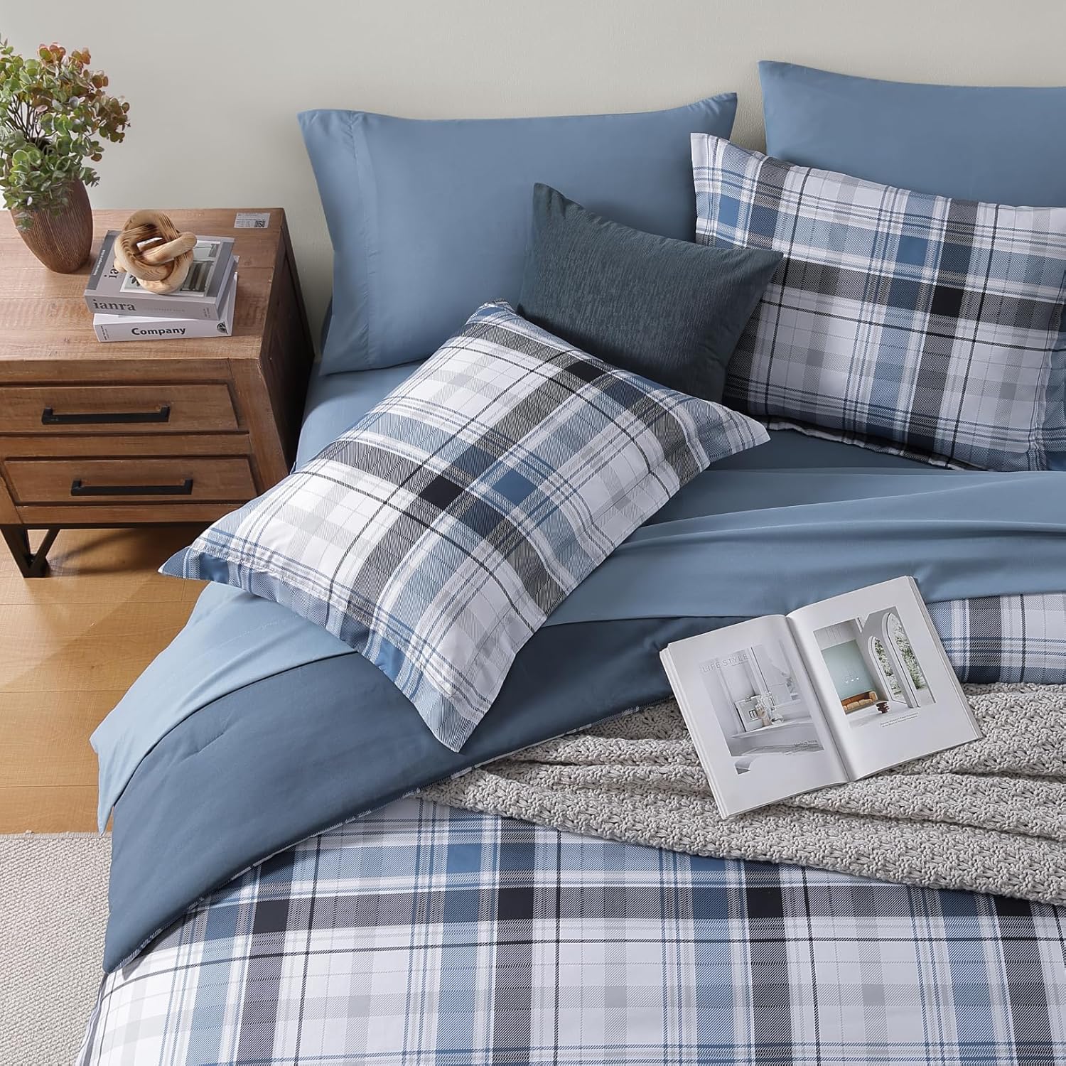 Melex Plaid Comforter Set