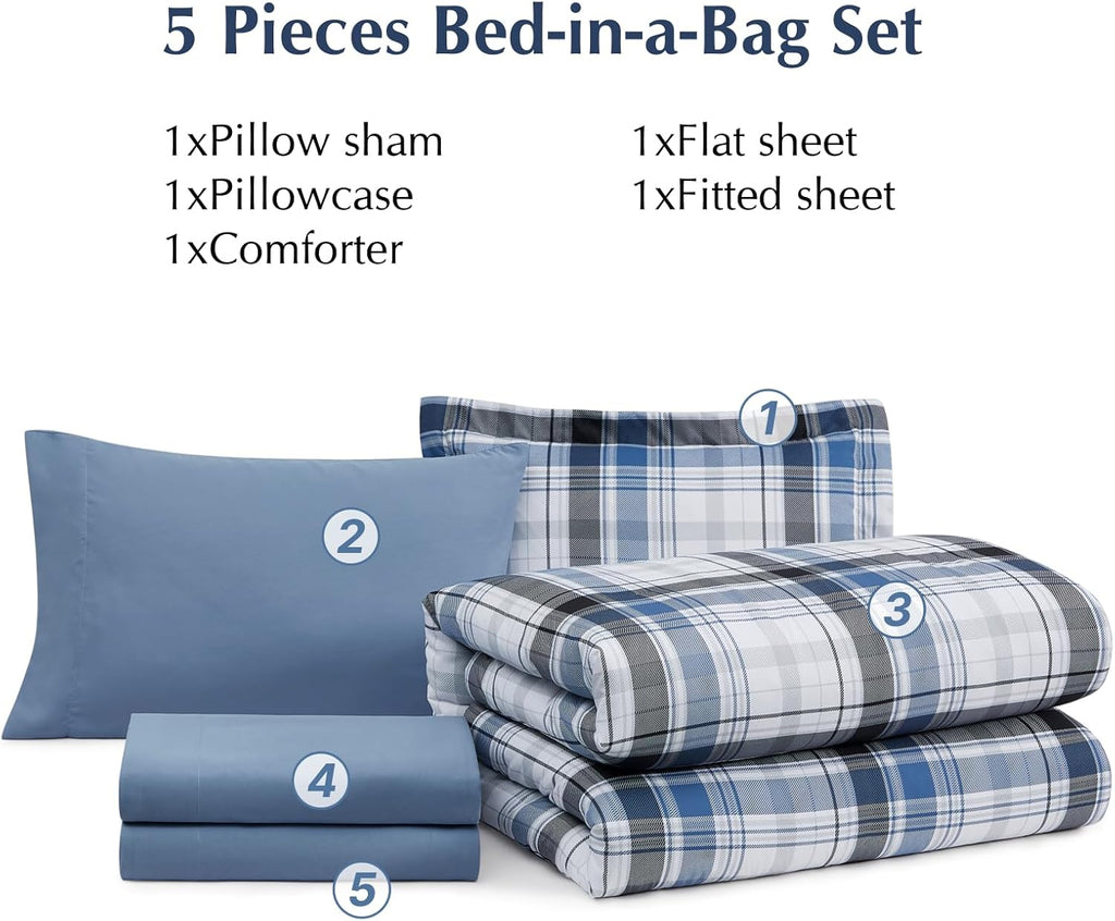 Melex Plaid Comforter Set