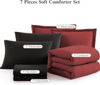 Prewashed fabric 7-piece Bed in a Bag Comforter Set
