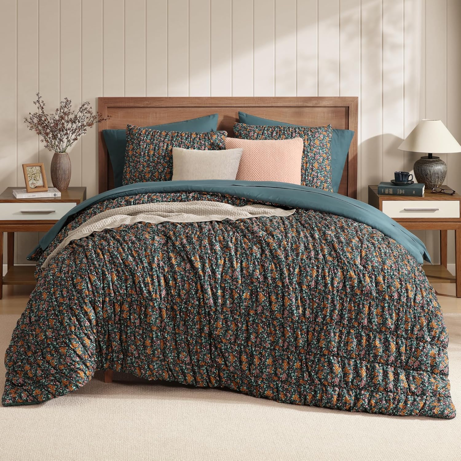 Melex Puff 7-piece Bed in a Bag Comforter Set with Sheets