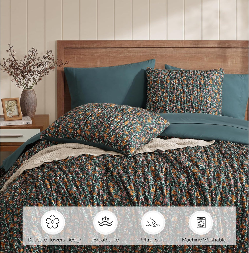 Melex Puff 7-piece Bed in a Bag Comforter Set with Sheets