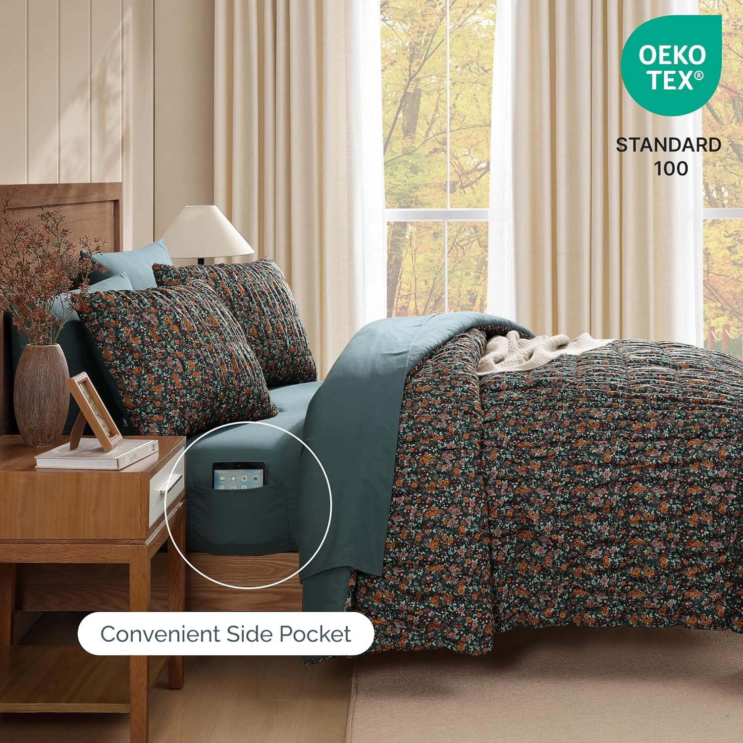 Melex Puff 7-piece Bed in a Bag Comforter Set with Sheets