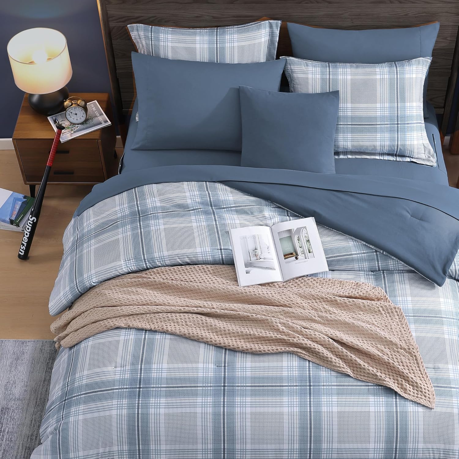 Melex Plaid Comforter Set