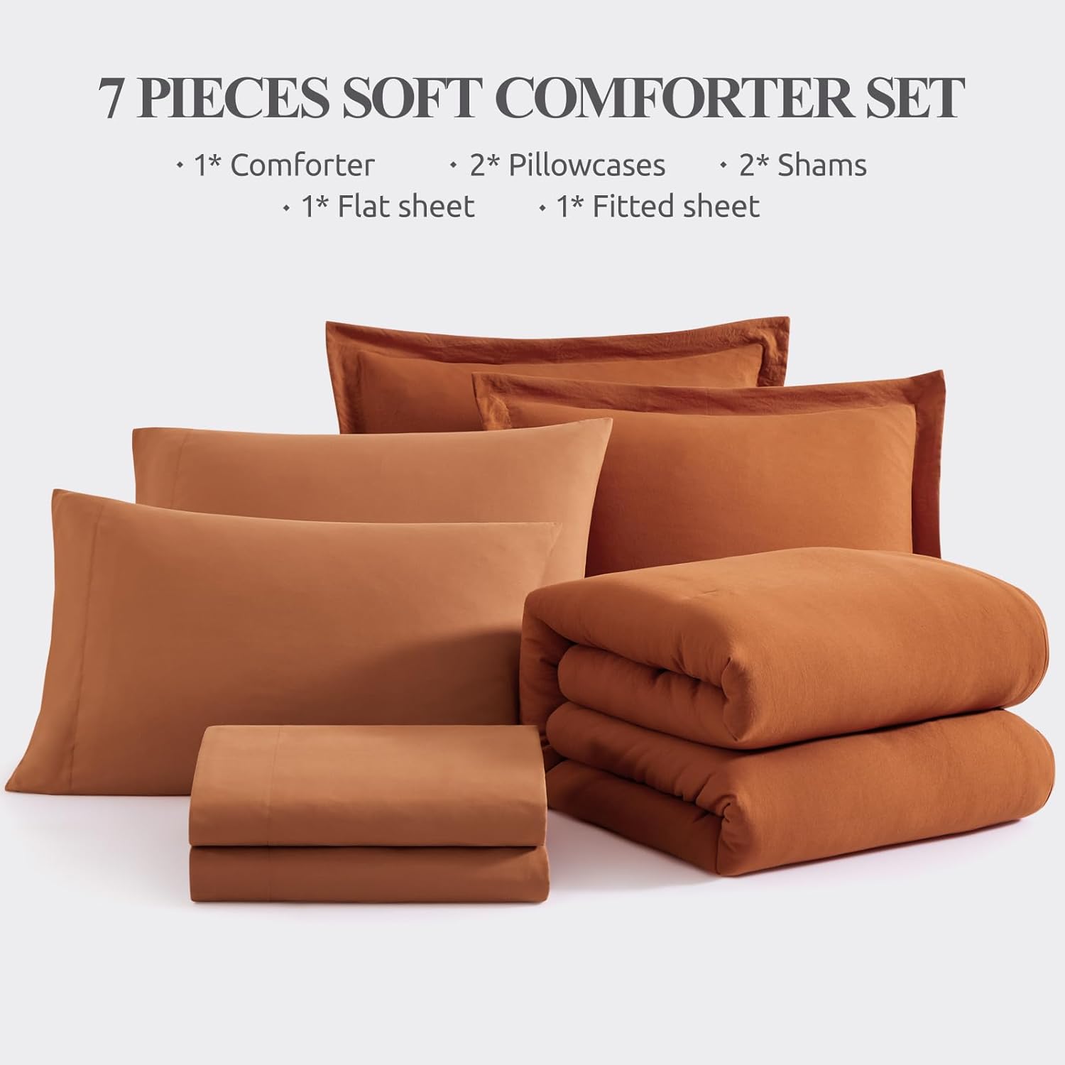 Prewashed fabric 7-piece Bed in a Bag Comforter Set