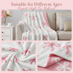 Catami Bow Throw Blanket-Reversible Home Decor Blankets for Couch Sofa Bed Camping 50"x60"