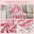 Catami Bow Throw Blanket-Reversible Home Decor Blankets for Couch Sofa Bed Camping 50"x60"