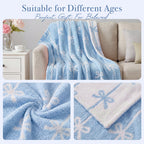 Catami Bow Throw Blanket-Reversible Home Decor Blankets for Couch Sofa Bed Camping 50"x60"