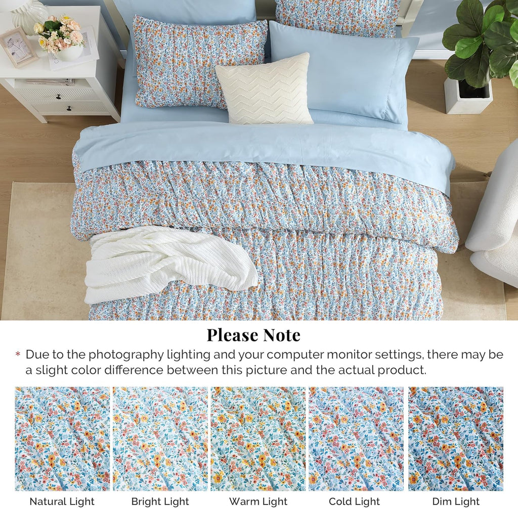 Melex Puff 7-piece Bed in a Bag Comforter Set with Sheets