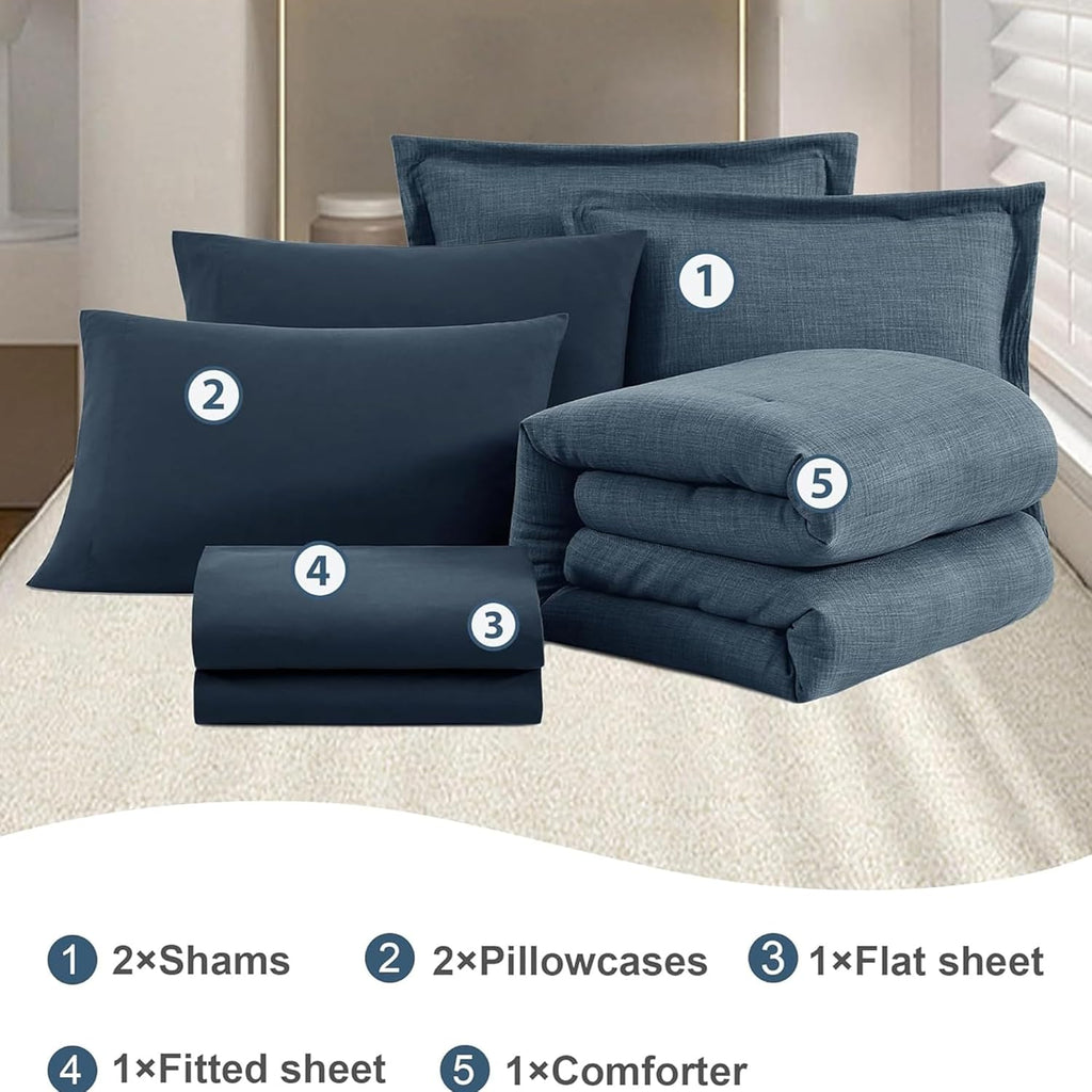 Melex Textured Comforter Set