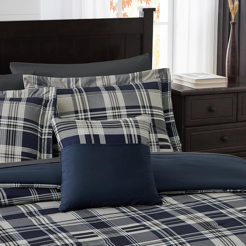 Melex Plaid Comforter Set