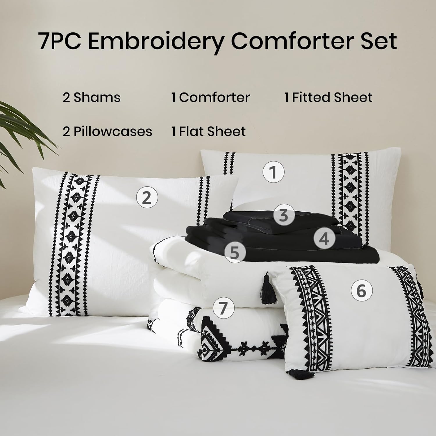 Melex Embroidery Comforter Set