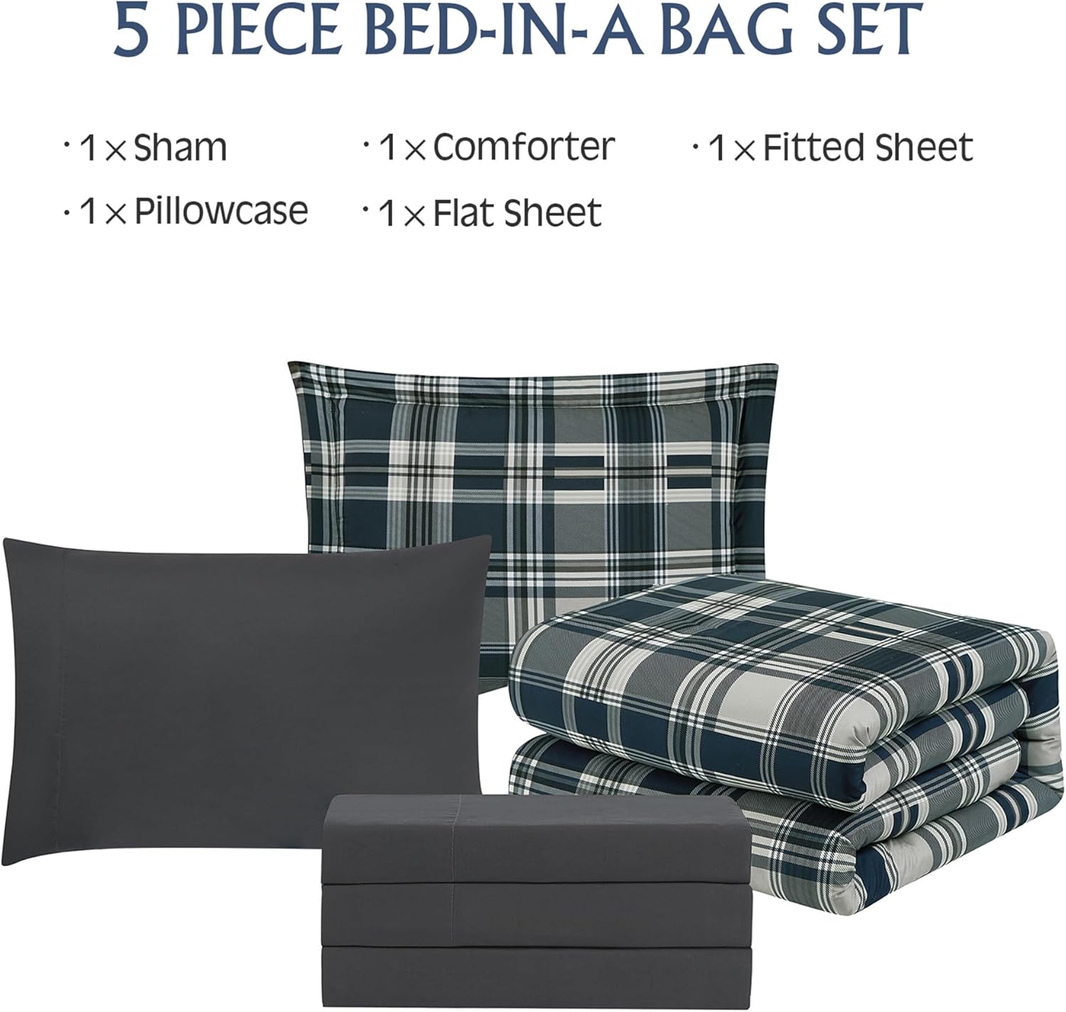 Melex Plaid Comforter Set