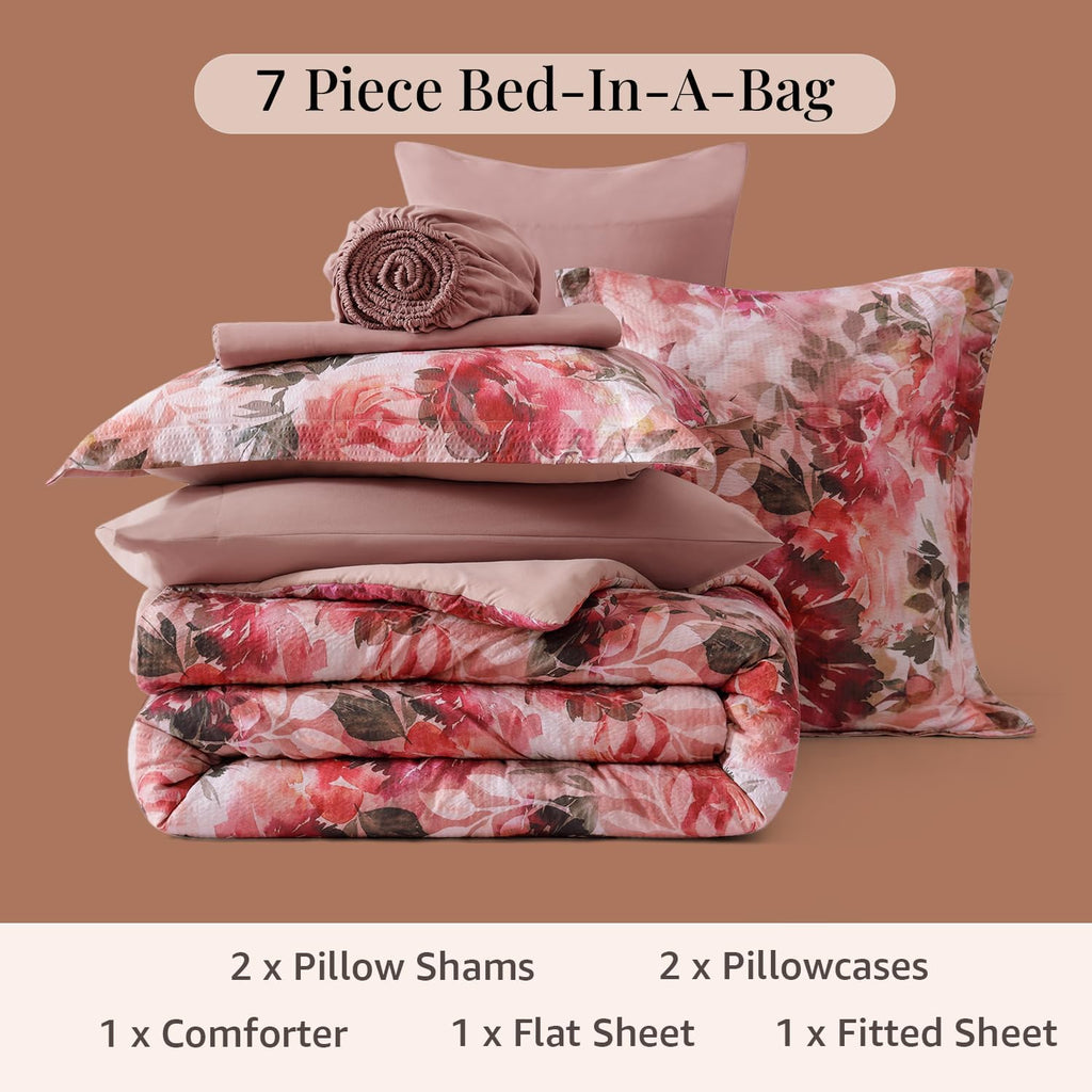 Melex Floral 7-piece Comforter Set