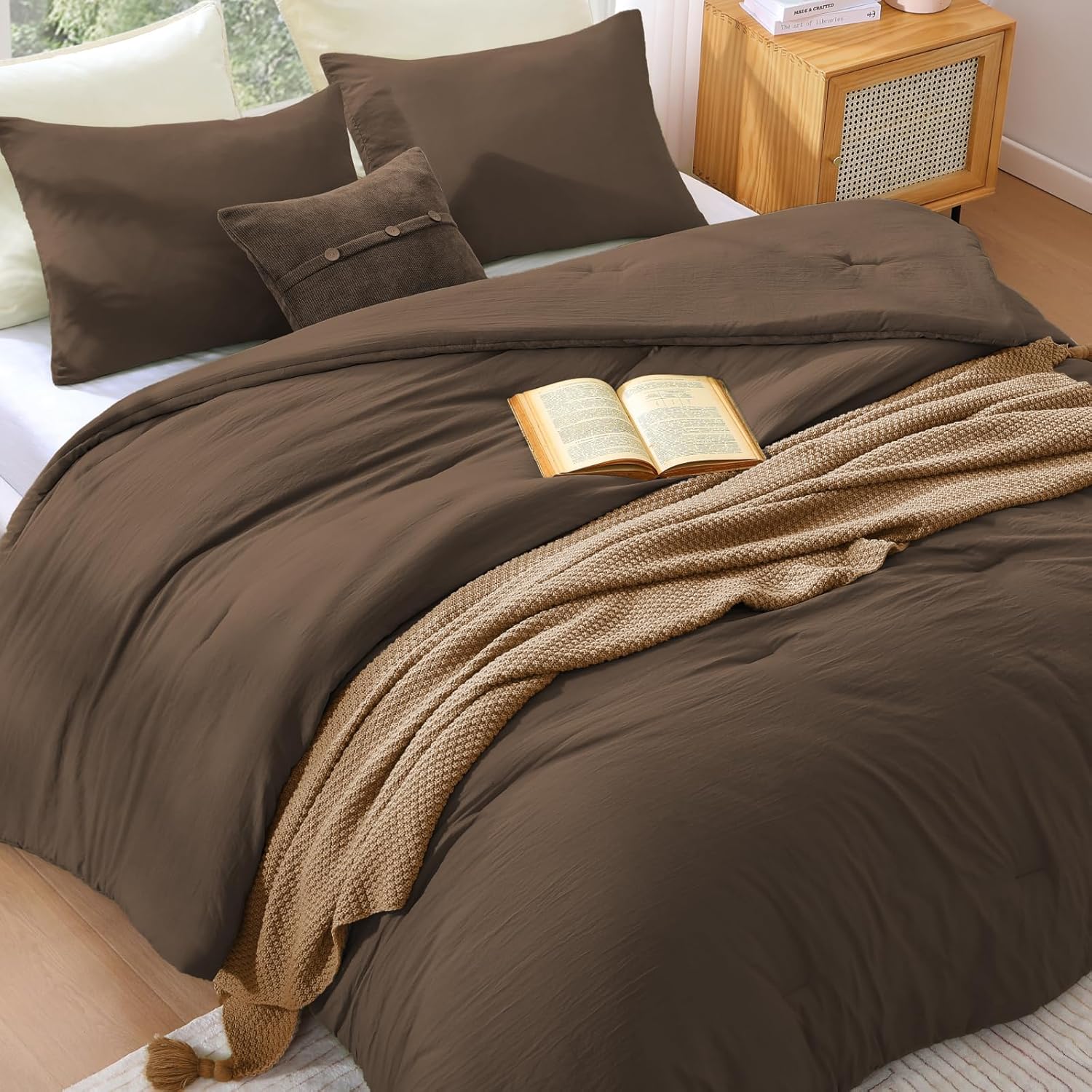 Prewashed fabric 7-piece Bed in a Bag Comforter Set