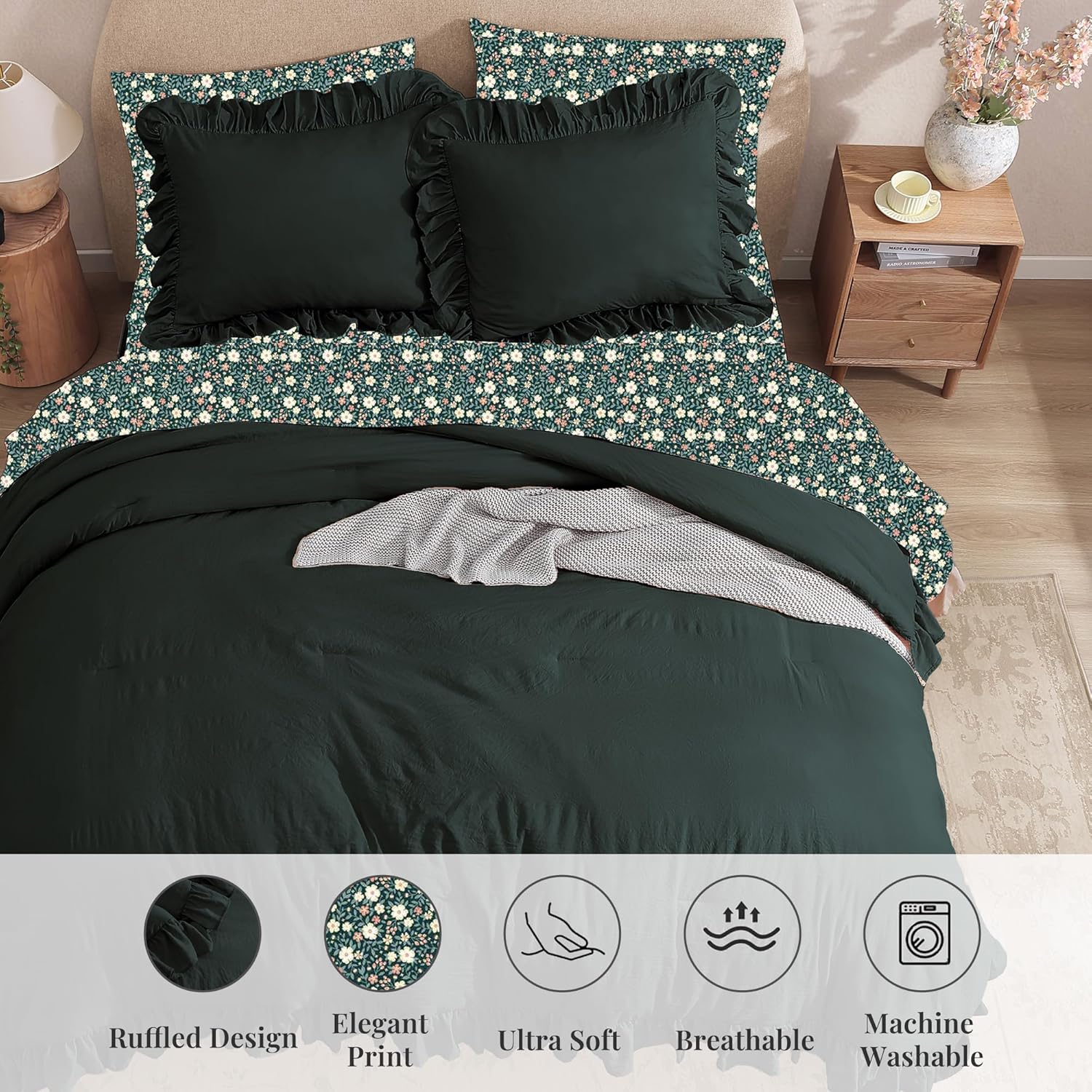 Melex Ruffle Comforter Set