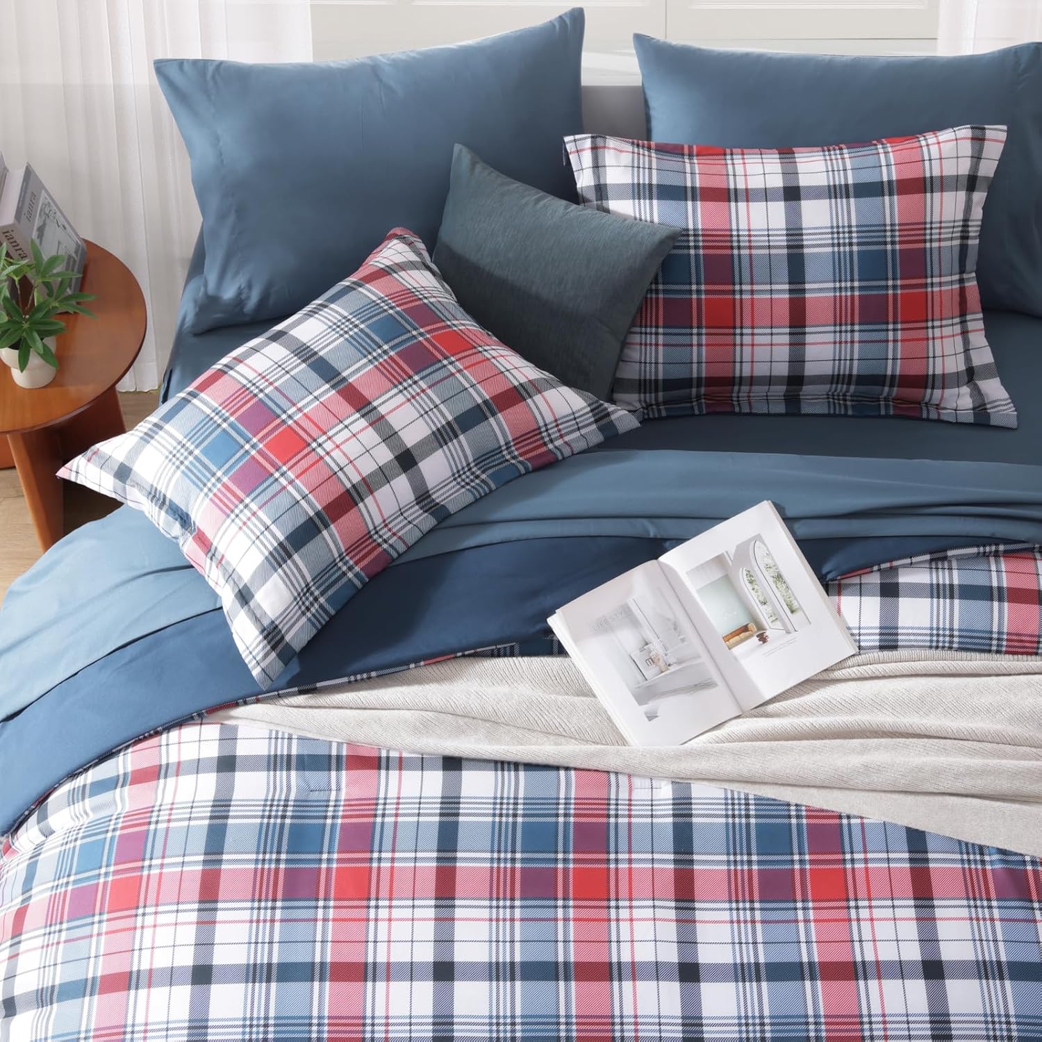 Melex Plaid Comforter Set