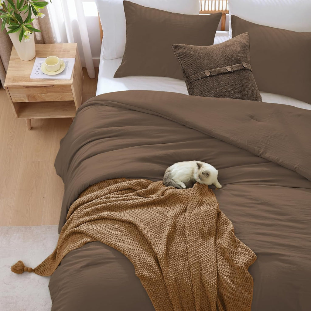 Prewashed fabric 7-piece Bed in a Bag Comforter Set