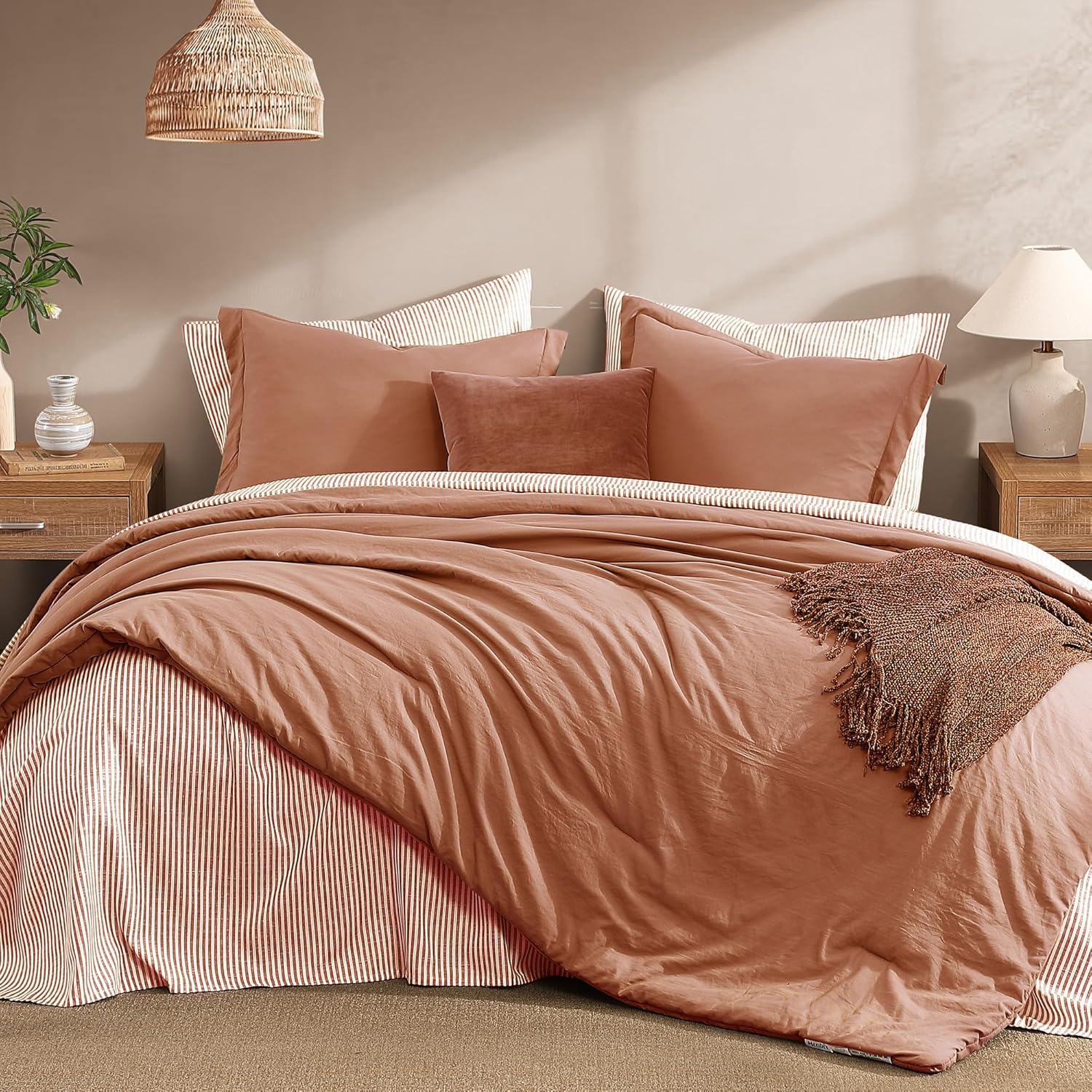 Melex Prewashed Bed in a Bag,Ultra Soft Comforter Bed Set with Sheets