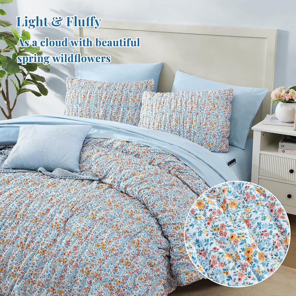 Melex Puff 7-piece Bed in a Bag Comforter Set with Sheets