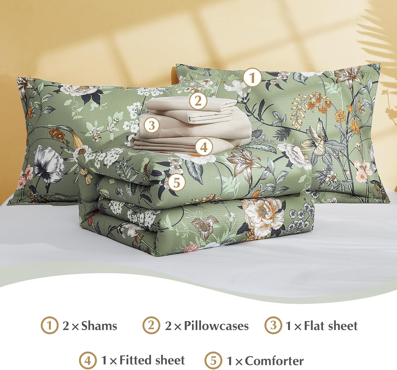 Melex Floral 7-piece Comforter Set