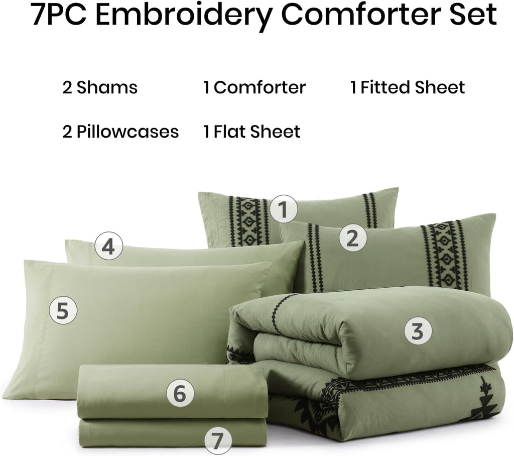 Melex Embroidery Comforter Set