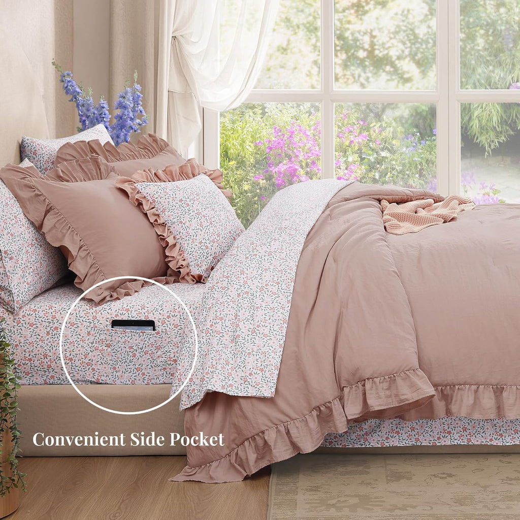 Melex Ruffle Comforter Set