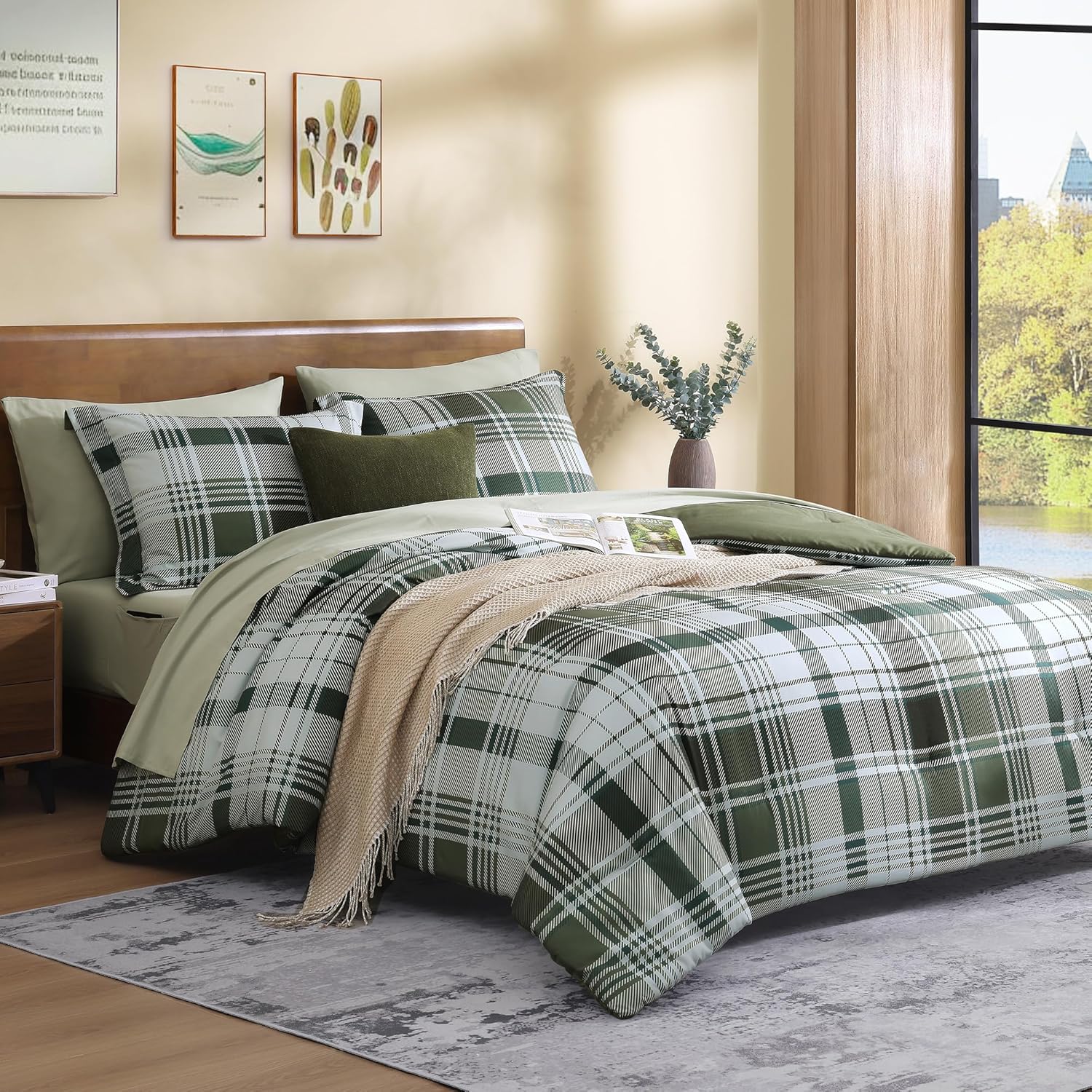 Melex Plaid Comforter Set