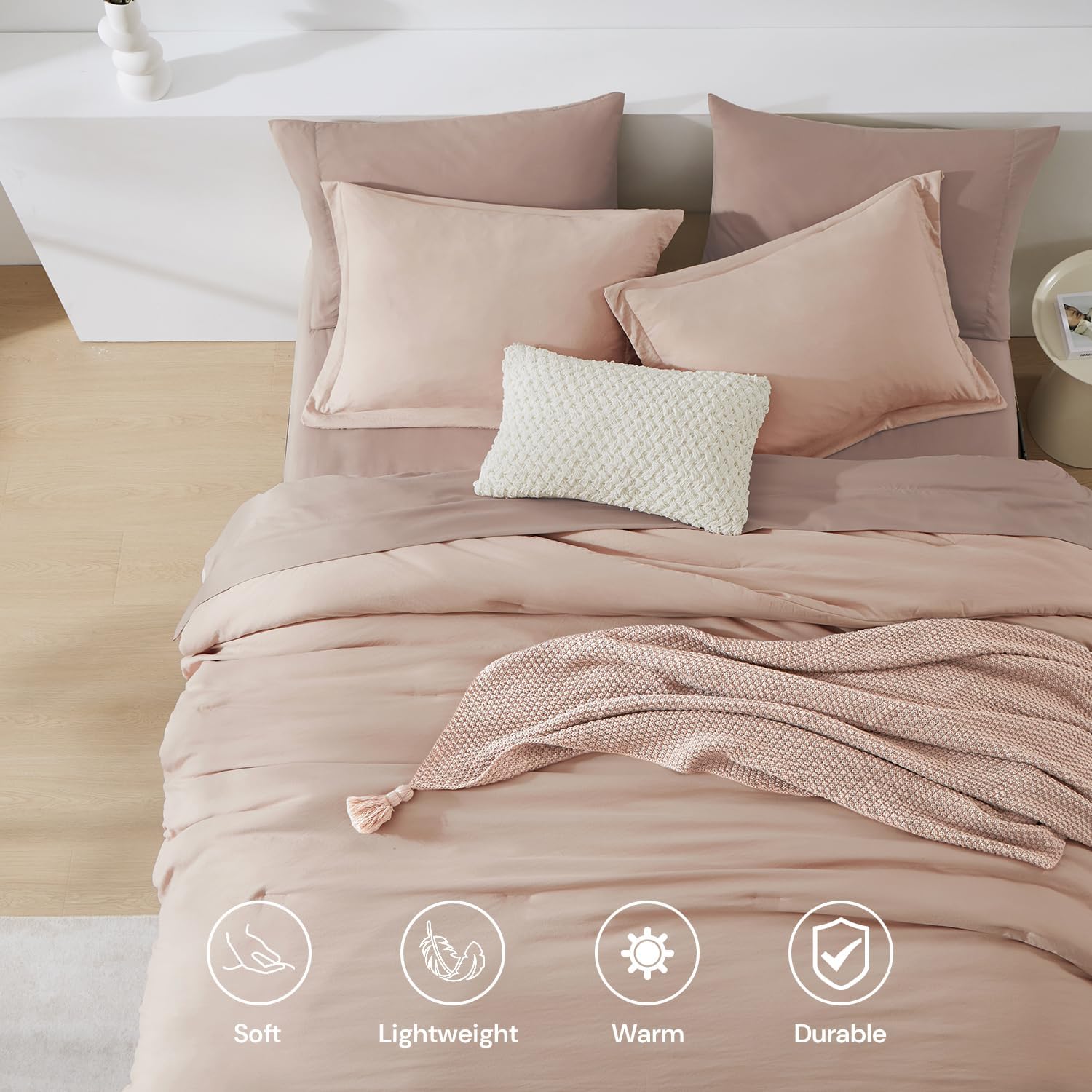 Prewashed fabric 7-piece Bed in a Bag Comforter Set