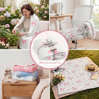 Catami Bow Throw Blanket-Reversible Home Decor Blankets for Couch Sofa Bed Camping 50"x60"