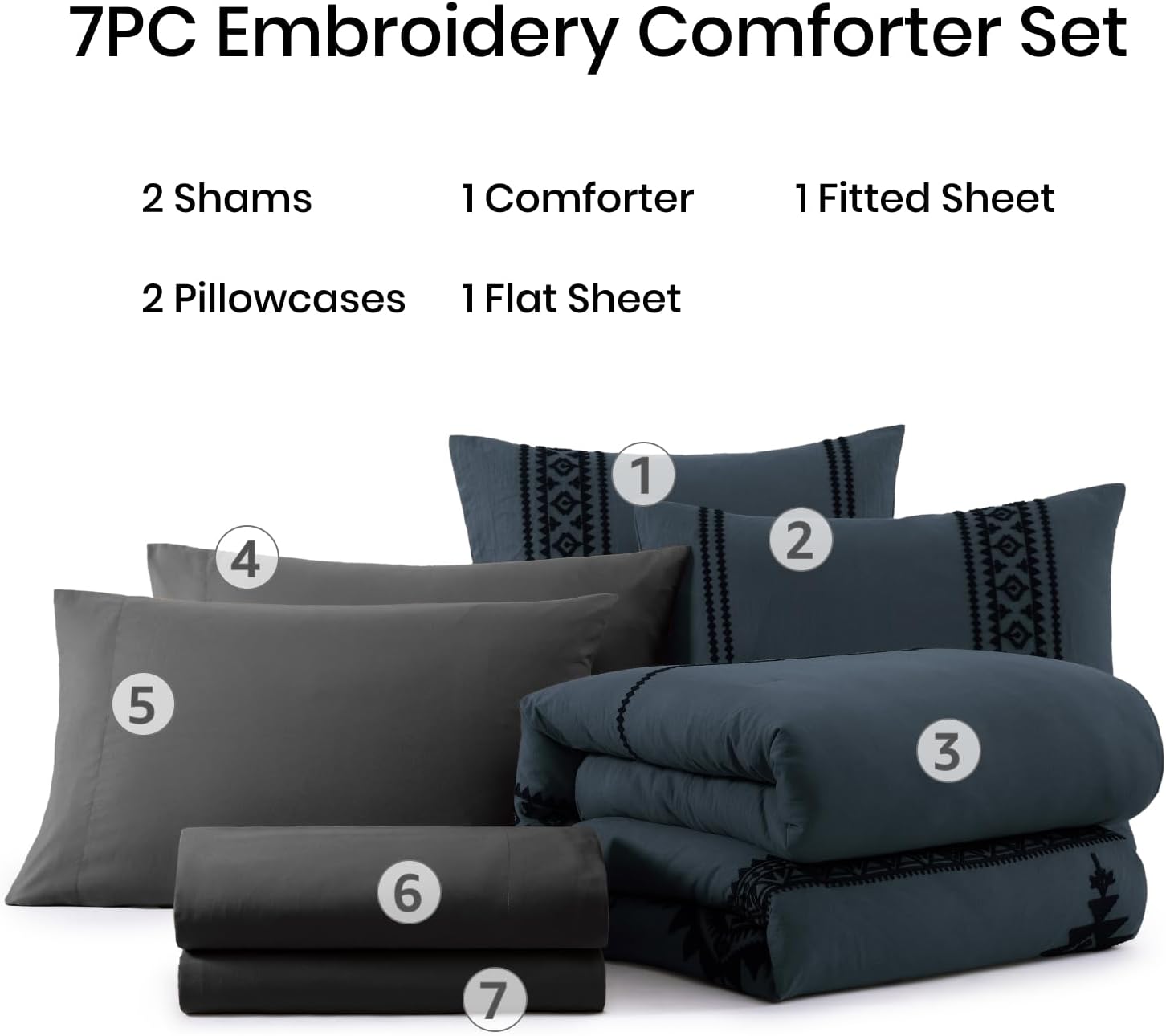 Melex Embroidery Comforter Set