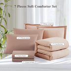 Prewashed fabric 7-piece Bed in a Bag Comforter Set