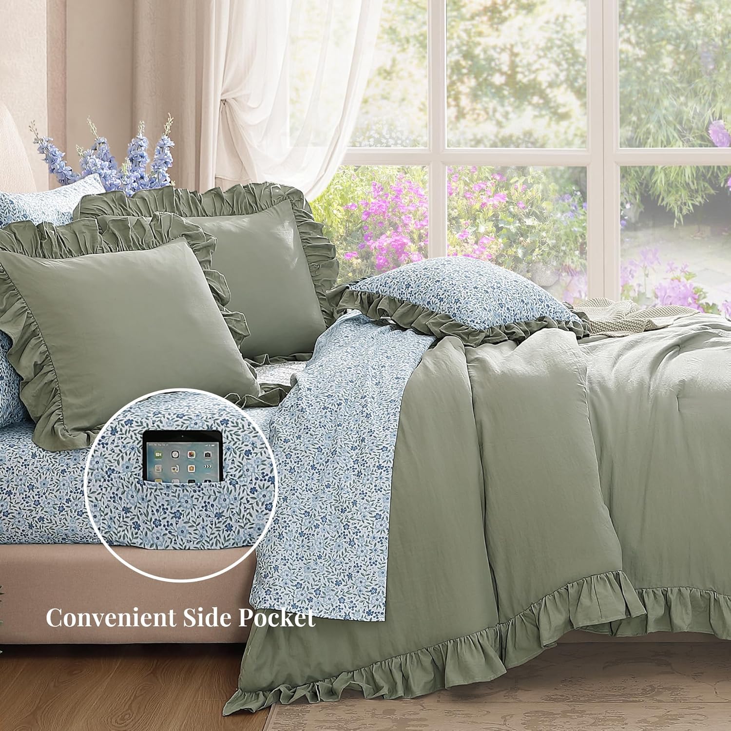 Melex Ruffle Comforter Set