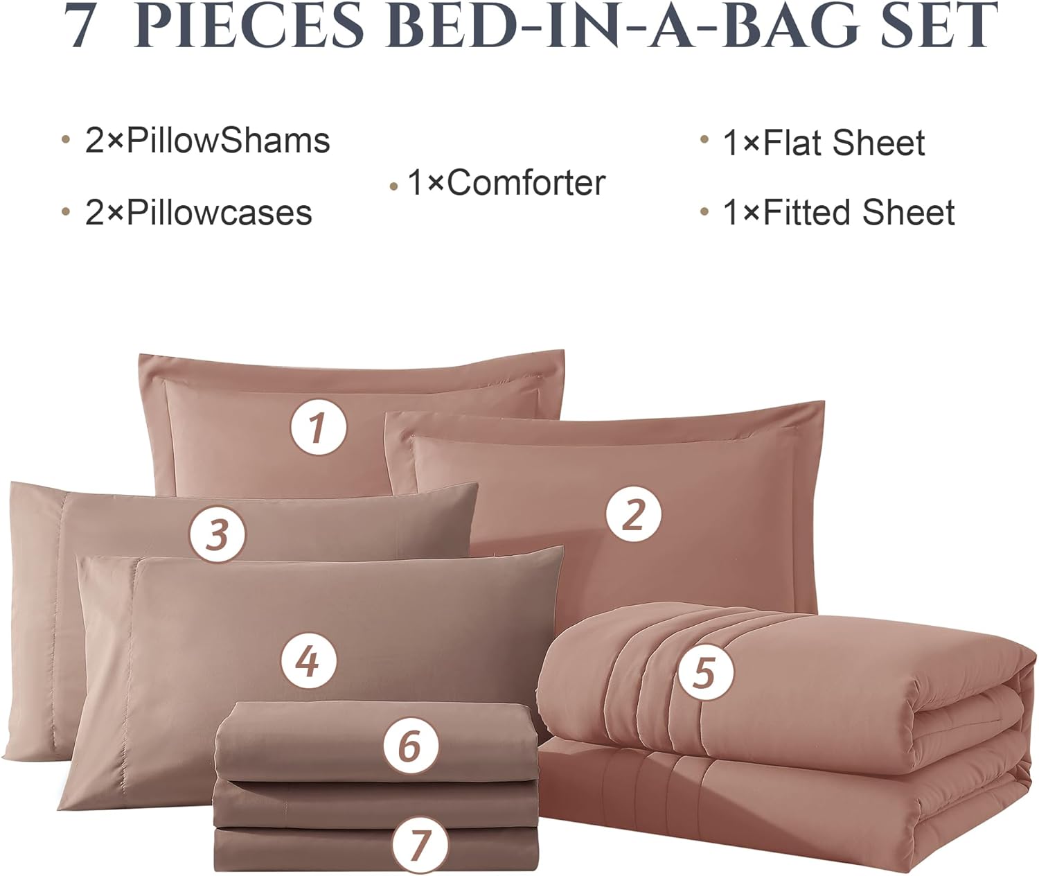 Melex 7-piece Bed in a Bag Comforter Set with Sheets