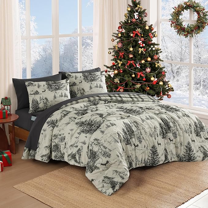Melex Plaid Comforter Set