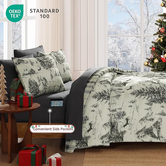 Melex Plaid Comforter Set