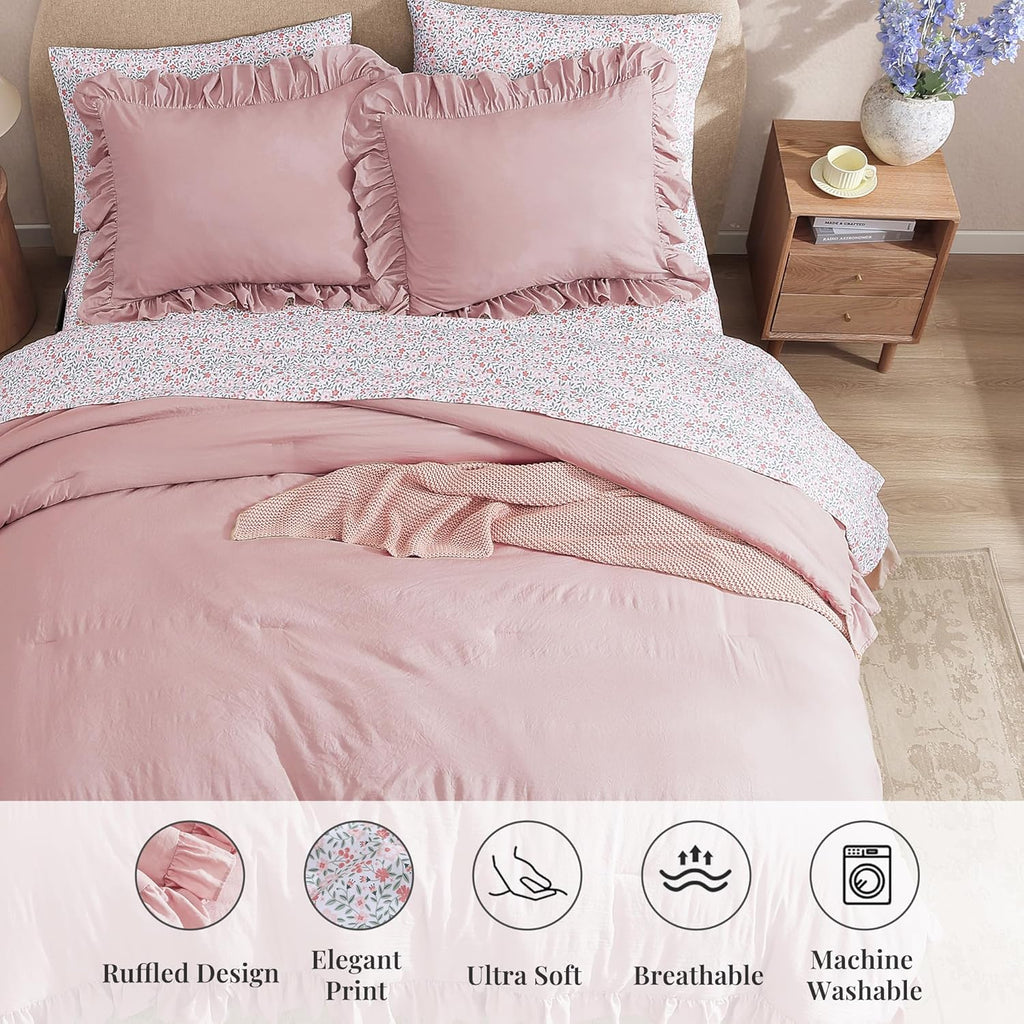 Melex Ruffle Comforter Set