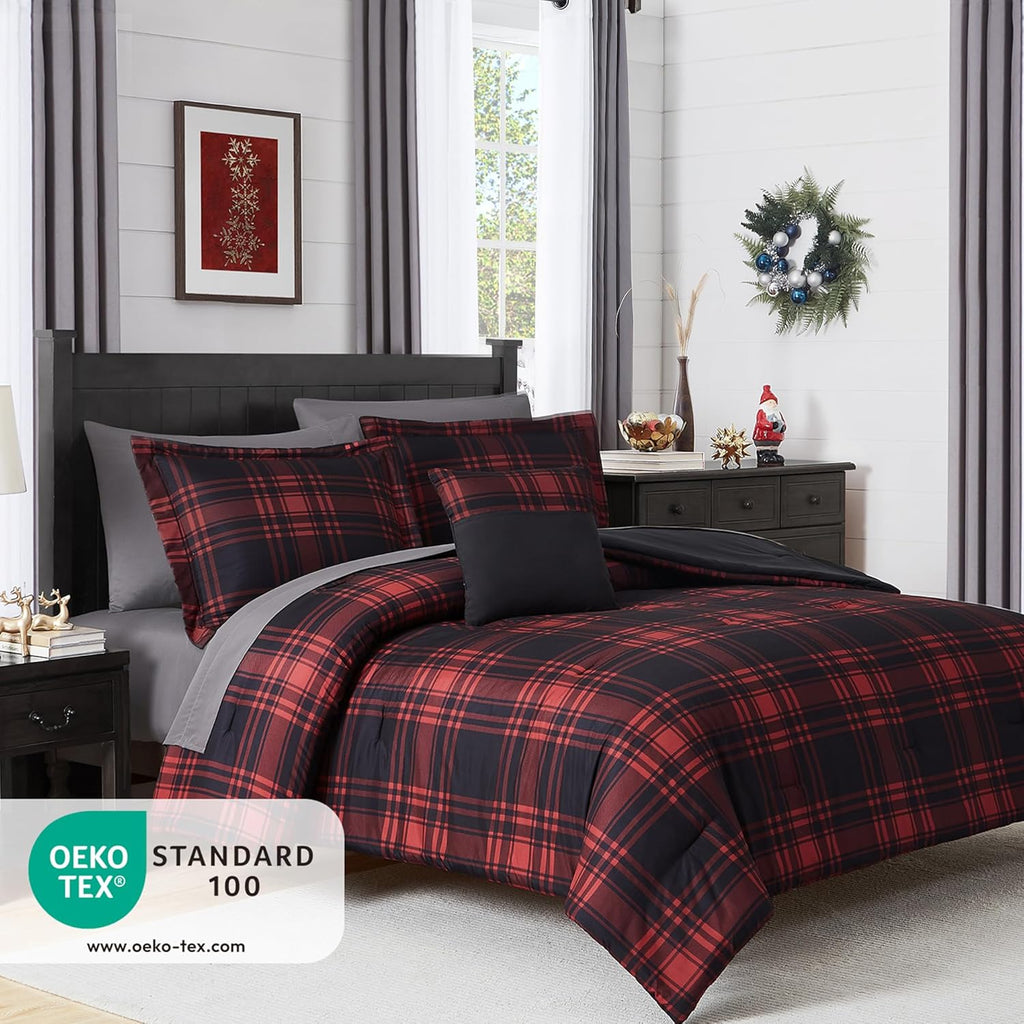 Melex Plaid Comforter Set